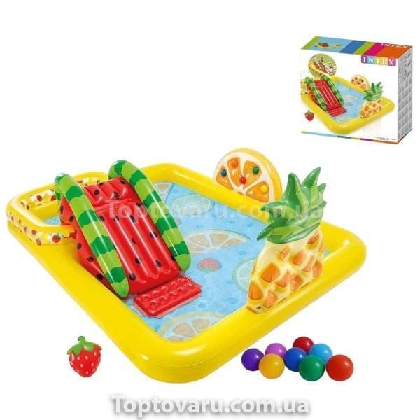 Игровой центр надувной Веселый фрукт с горкой 244*191*91см Intex 57158 NP 19293 фото
