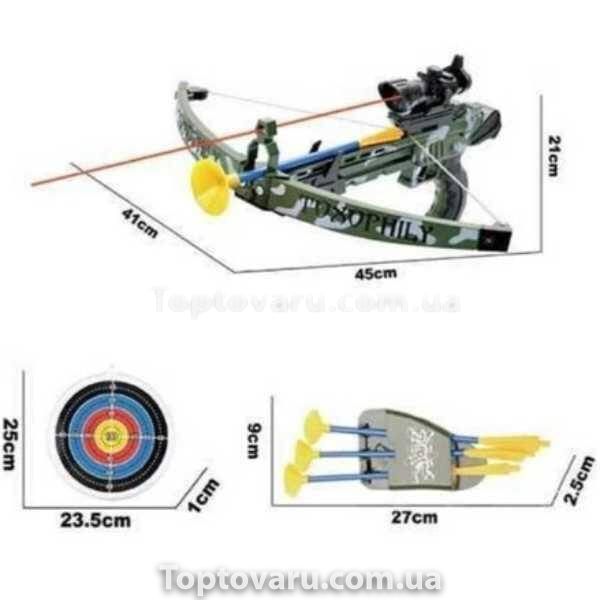 Игрушка Арбалет с лазерным прицелом и мишенью Камуфляж 11792 фото