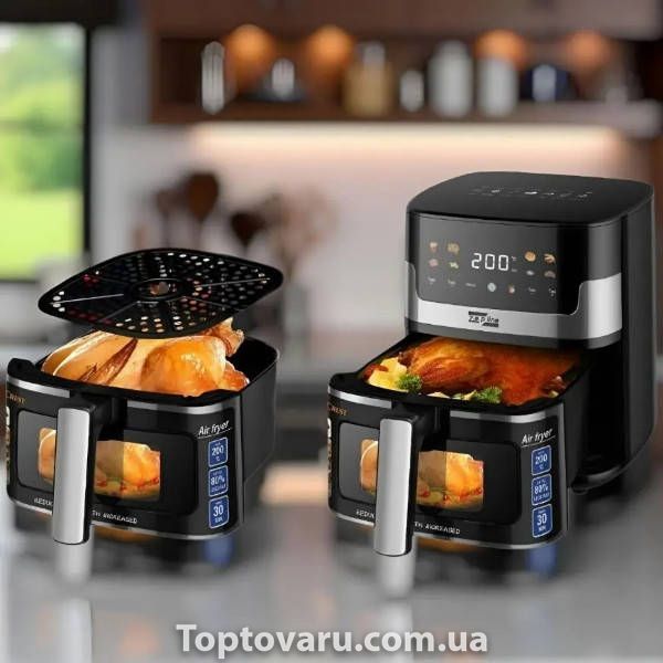 Фритюрница с двумя тэнами и силиконовой формой 8л 2200Вт Zepline ZP-00351 Черная 36812 фото