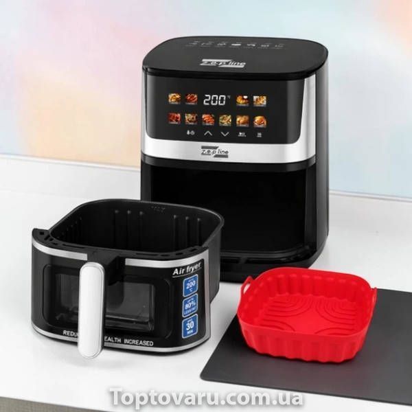 Фритюрница с двумя тэнами и силиконовой формой 8л 2200Вт Zepline ZP-00351 Черная 36812 фото
