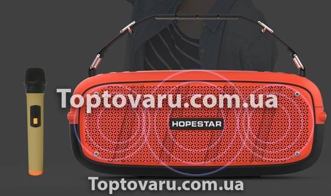 Колонка Bluetooth HOPESTAR A20 PRO + микрофон Красный 6383 фото