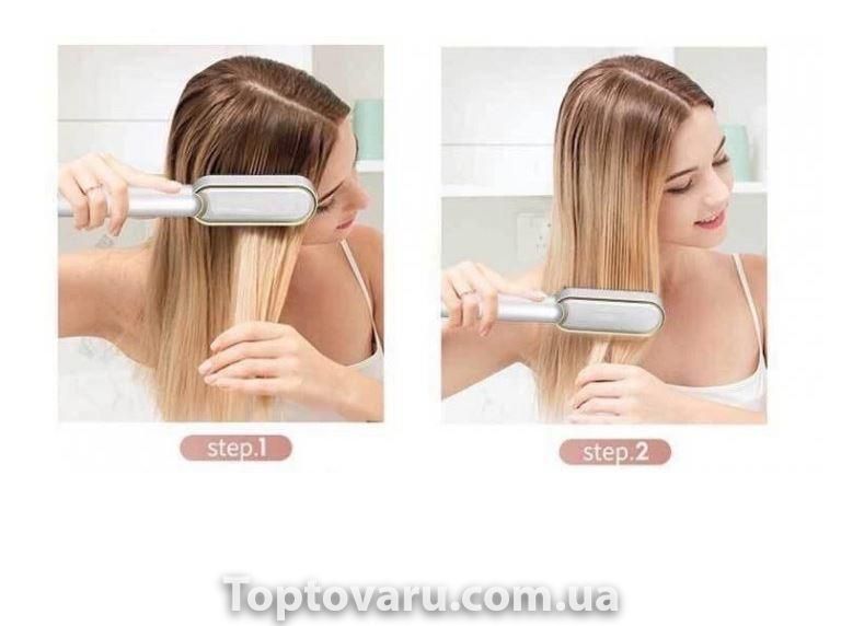 Гребінець-випрямляч Hair Straightener HQT-909 B з турмаліновим покриттям Червоний 4475 фото