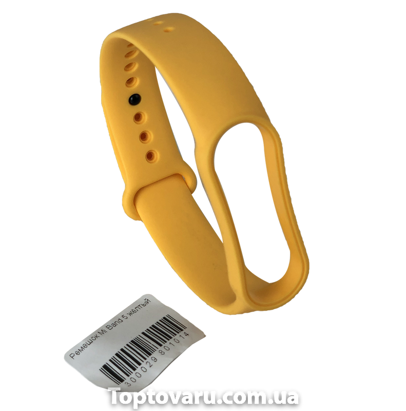 Ремінець силіконовий для Xiaomi Mi Band 5 №21 жовтий 2685 фото