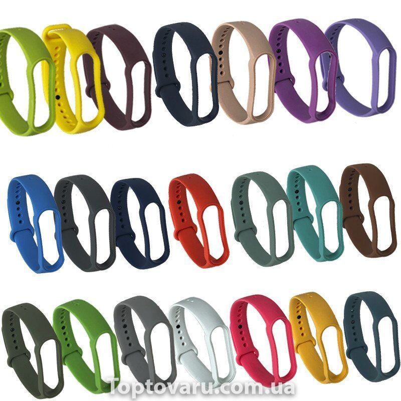 Ремінець силіконовий для Xiaomi Mi Band 5 №21 жовтий 2685 фото