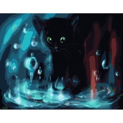 Картина по номерам Strateg ПРЕМИУМ Черный котенок размером 40х50 см (GS372) GS372-00002 фото