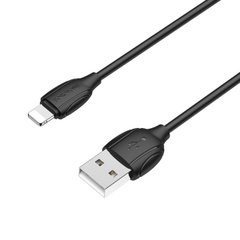 Кабель BOROFONE BX19 USB to iP 2.4A, 1m, PVC, TPE connectors, Black BX19LB-00001 фото