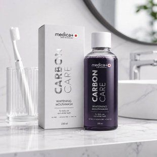 Ополіскувач для ротової порожнини відбілюючий MEDICA+ Carbon Care 60469 38393 фото