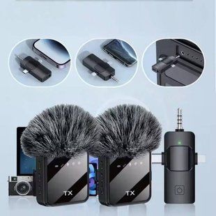 Микрофон беспроводной петличный для смартфона F11-2 TS-5606 Чёрный 38160 фото