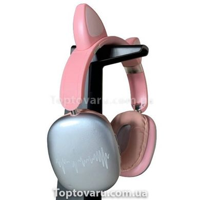 Бездротові Bluetooth навушники з котячими вушками LED SP-20A Рожеві 17954 фото