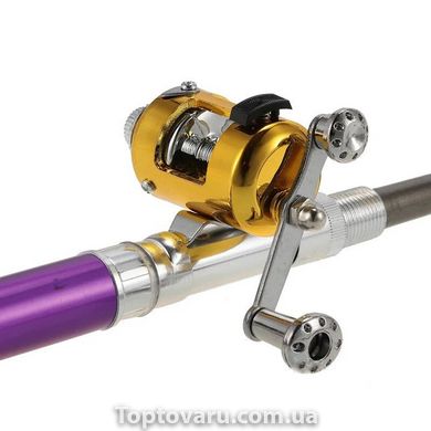 Складна міні вудка 97 см Fishing Rod In Pen Case Purple 1203 фото