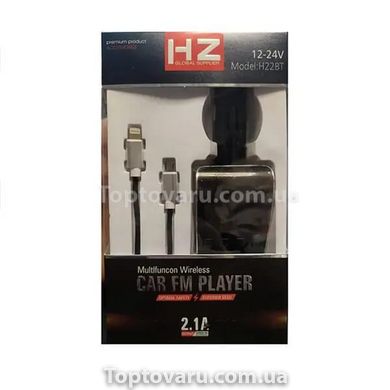 FM-трансмітер автомобільний bluetooth модулятор HZ H22BT + кабель Micro USB, Lightning 2.1A 10065 фото
