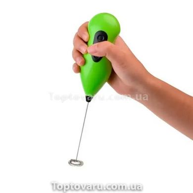 Ручний портативний міні-міксер спінювач для вершків та молока Puccio Зелений 9344 фото