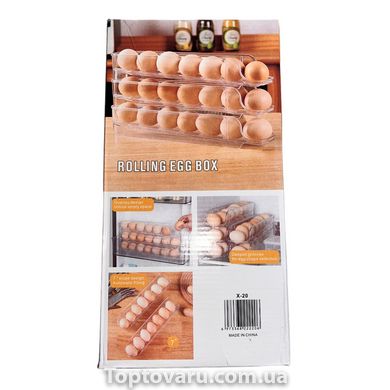 Контейнер для зберігання яєць на бічні дверцята холодильника 3 яруси Білий 12937 фото