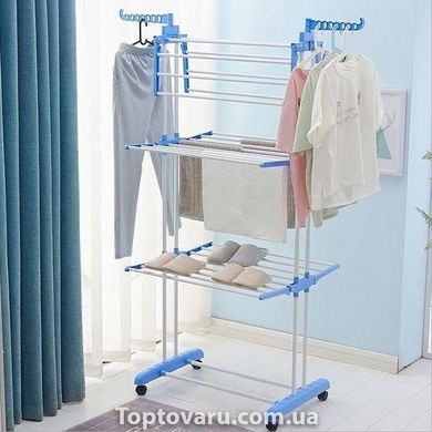 Сушарка для білизни Garment rack with wheels № K12-120 Блакитний 2051 фото