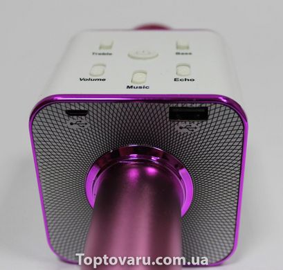 Портативний бездротовий мікрофон караоке Q7 рожевий + чохол NEW фото