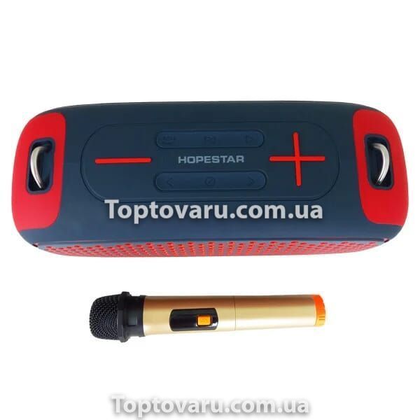 Колонка беспроводная Bluetooth HOPESTAR A30 PRO 55W + микрофон Сине-красная 7610 фото