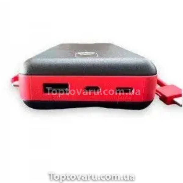 Power bank на один выход + 3 шнура 20000 mAh INKAX PV-53 Черный с красным 19992 фото