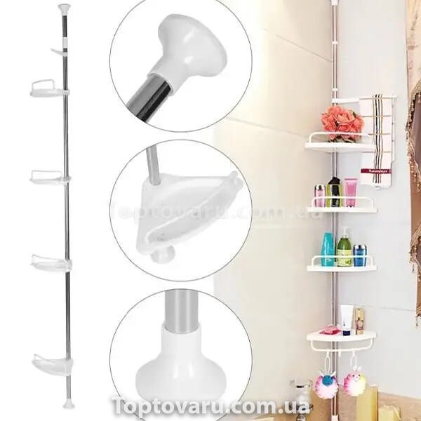 Розсувна Полиця Для Ванної Кімнати Кутова Multi Corner Shelf 10415 фото