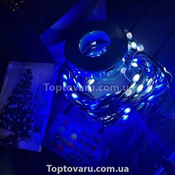 Гирлянда Конский хвост на кольце 2м, 10 нитей USB Bluetooth + пульт Мультиколор 21424 фото