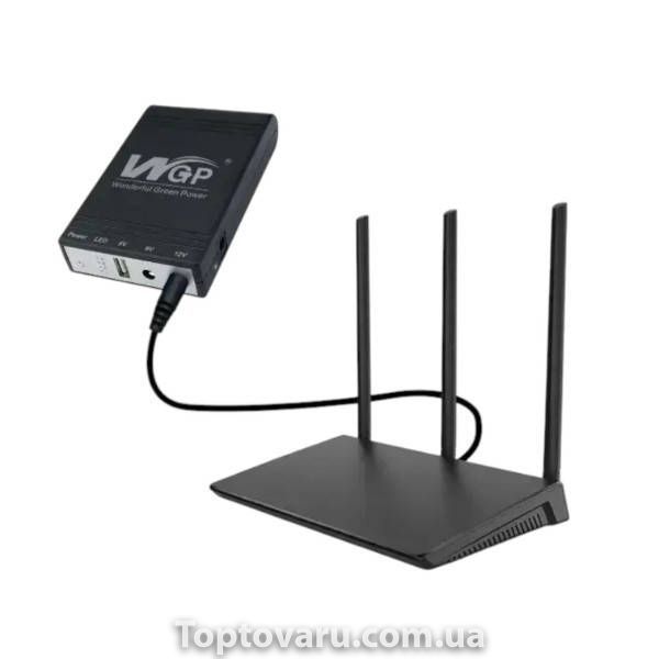 ДБЖ для роутера UPS WGP-103 10400 mAh на 5V 12V 12V Чорний 462 фото