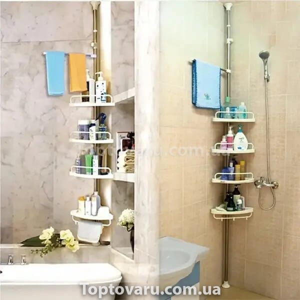 Розсувна Полиця Для Ванної Кімнати Кутова Multi Corner Shelf 10415 фото