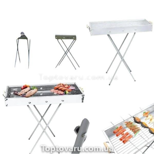 Мангал переносной с ручками и складными ножками BARBECUE TRAY 770SS MD-008 8009 25005 фото