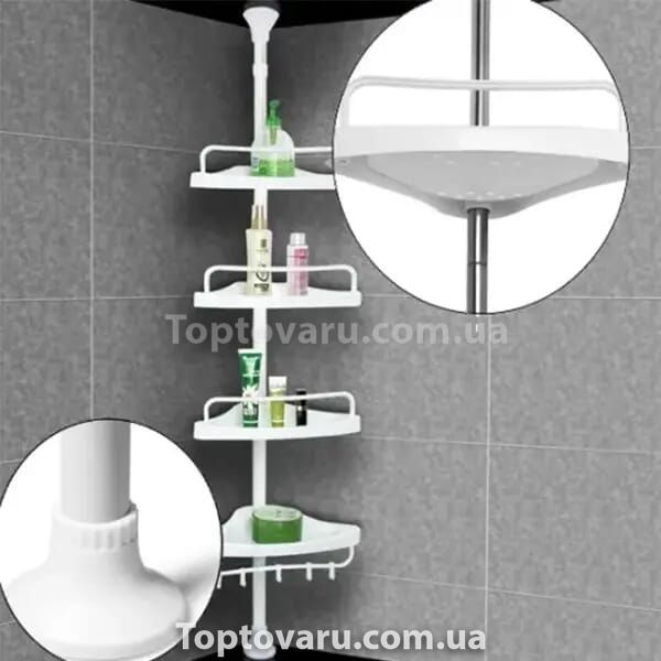 Розсувна Полиця Для Ванної Кімнати Кутова Multi Corner Shelf 10415 фото