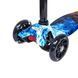 Самокат детский трёхколёсный Scooter Maxi Огонь и лёд со светящимися колёсами Чёрный 37983 фото 5