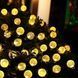 Гірлянда Кульки 50 Led вулична вологостійка від сонячної панелі, чорний дріт SF-61 Тепле світло 21913 фото 1