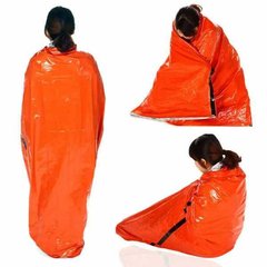 Аварийный спальный мешок для экстренных ситуаций Оранжевый 14342 фото