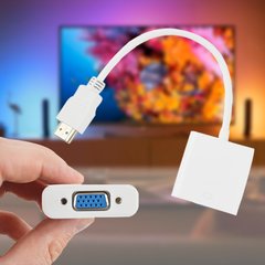 Конвертер видеосигнала HDMI TO VGA ADAPTER Белый