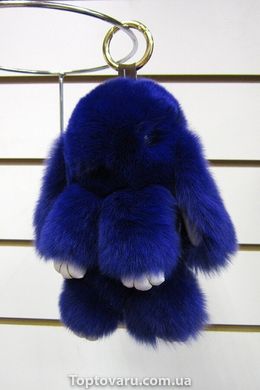 Кролики брелок с мехом 18 см Темно-синий 1486 фото