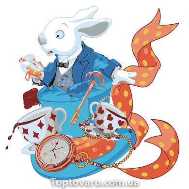 Картина за номерами Strateg ПРЕМІУМ Білий кролик з лаком розміром 30х30 см ES102 ES102-00002 фото