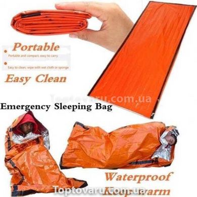 Аварийный спальный мешок для экстренных ситуаций Оранжевый 14342 фото