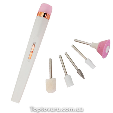 Домашний портативный фрезер ручка для маникюра и педикюра с набором фрез Flawless Salon Nails Белый 8604 фото