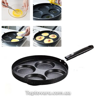 Порційна сковорода з поділом та поглибленнями для яєчні та млинців 9805 фото
