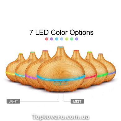 Зволожувач повітря Aroma Diffuser 7 LED color 500 мл світле дерево 2876 фото