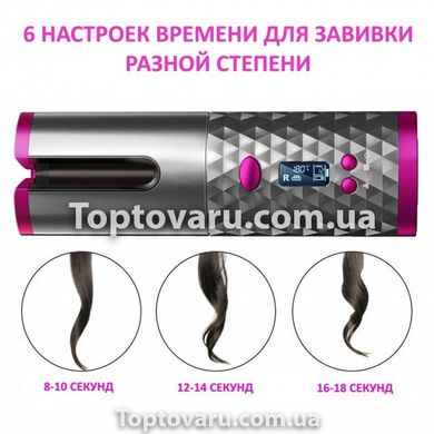 Бездротова плойка для завивки волосся Ramindong Hair curler RD-060 Сіра з рожевим 6798 фото