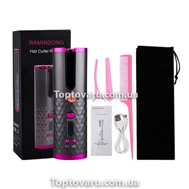 Бездротова плойка для завивки волосся Ramindong Hair curler RD-060 Сіра з рожевим 6798 фото