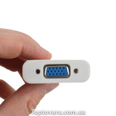 Конвертер видеосигнала HDMI TO VGA ADAPTER Белый 3989 фото