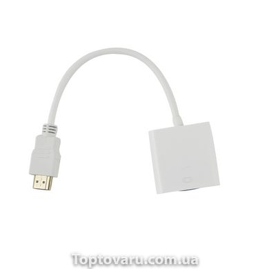 Конвертер видеосигнала HDMI TO VGA ADAPTER Белый 3989 фото