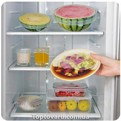 Силиконовые крышки универсальные Super stretch silicone lids 6 шт Розовые 3463 фото