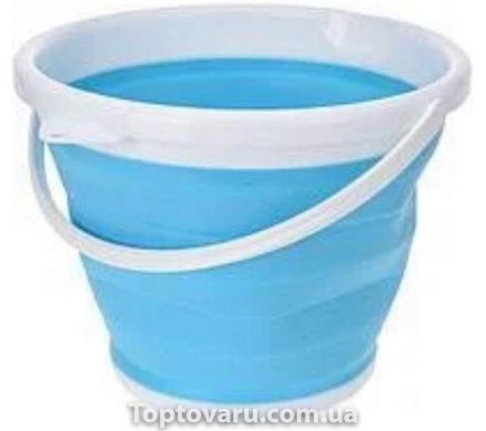 Ведро 10 литров туристическое складное Collapsible Bucket Голубое 7693 фото