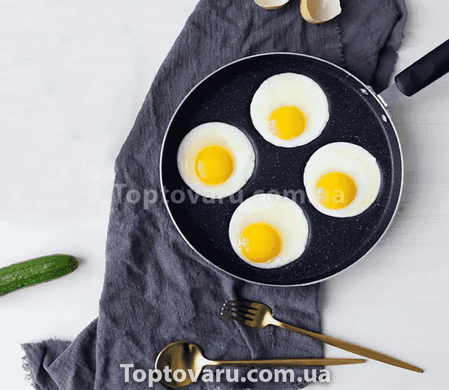 Порційна сковорода з поділом та поглибленнями для яєчні та млинців 9805 фото