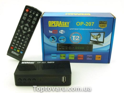 Цифровий ефірний Т2 тюнер OperaSky OP-207 + YouTube + IPTV + WiFi NEW фото