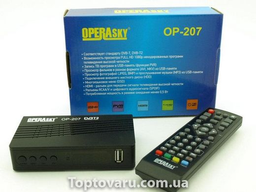 Цифровой эфирный Т2 тюнер OperaSky OP-207 + YouTube + IPTV + WiFi NEW фото