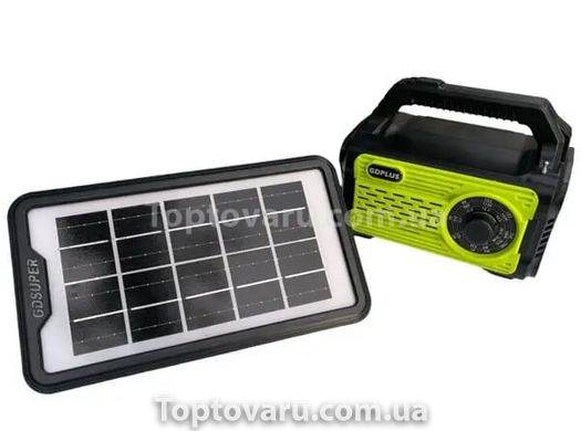 Портативная солнечная система GDPLUS GD-8076(30W лампы + колонка + радио +BT+10000Ma) 8971 фото