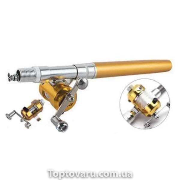 Складная мини удочка 97 см Fishing Rod In Pen Case Gold 2918 фото