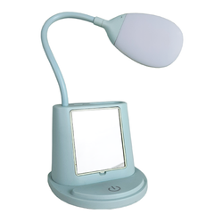 Умная настольная светодиодная лампа 3в1 с PowerBank с зеркалом Синяя 6927 фото