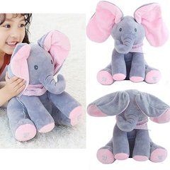 Іграшка-слон Peekaboo плюшева мовець Рожевий 7148 фото